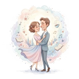 Stylové Karikatury Párů na Míru